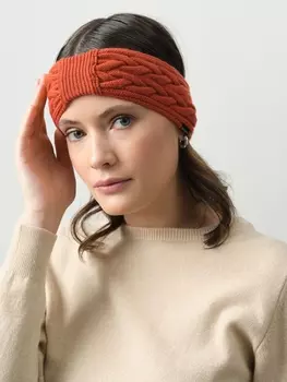 Повязка на голову из кашемира 11048 оранжевая
