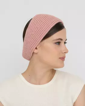 Повязка на голову кашемировая 11110cF розовая
