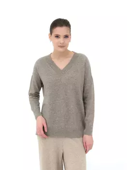 Пуловер из пуха яка 02056 серый 3XL