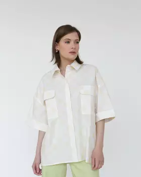 Рубашка из 100% хлопка 21-1406 бежевая F