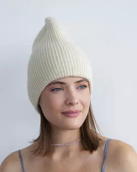 шапка двойная 0632 кремовый