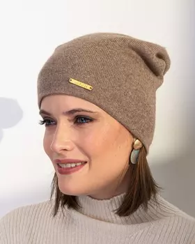 Шапка из кашемира 04132 (капучино)