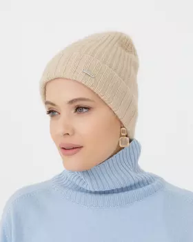 Шапка из кашемира 04217 бежевая