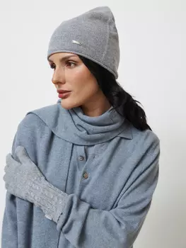 Шапка из кашемира 04254 серо-голубая