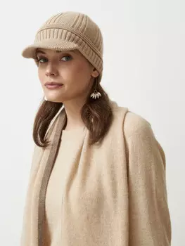 Шапка из кашемира 11005 бежевая