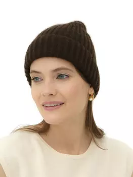 Шапка из пуха яка 04004 темно-коричневая