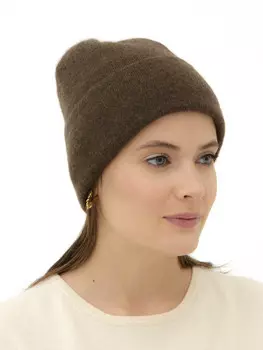 Шапка из пуха яка 04127 коричневая