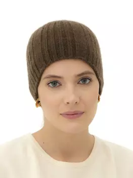 Шапка из пуха яка 04211 коричневая