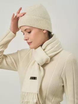Шапка из шерсти 7M110031 бежевая