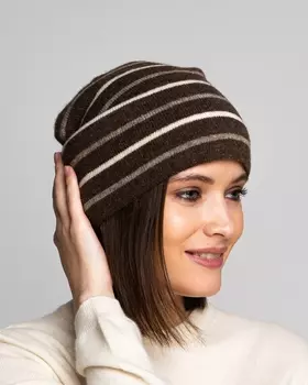 Шапка из шерсти яка 7M11030 коричневая
