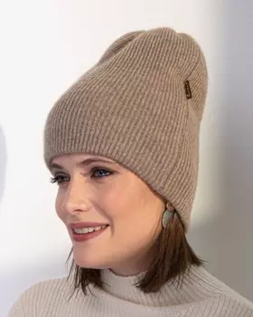Шапка кашемировая двойная капучино