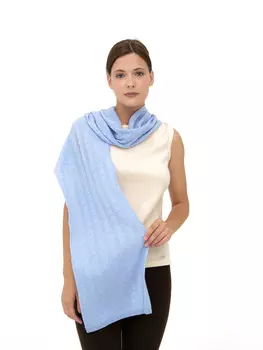 Шарф из кашемира 03173 голубой 180*30