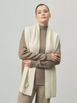 Шарф из кашемира KA210881-F сливочный