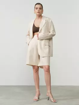 Шорты льняные 630 бежевые 48