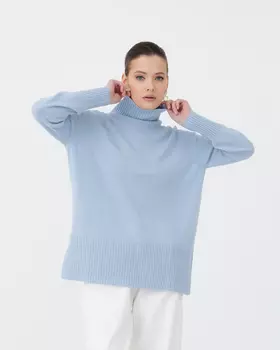Свитер кашемировый 10049 голубой L