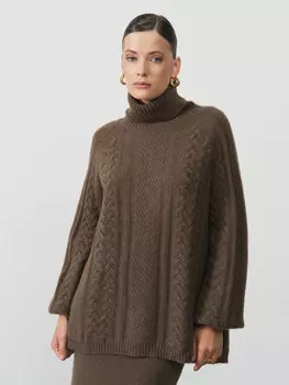 Свитер женский из пуха яка 5056 коричневый 48-50