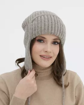 Ушанка из шерсти яка 3875 серая