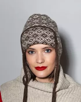 Ушанка из шерсти яка 5W01122 коричневая