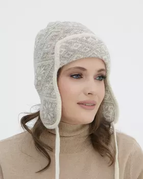 Ушанка из шерсти 5W11022 бежевая