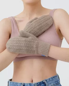 Варежки из кашемира 30120 капучино