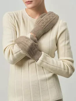 Варежки из кашемира 30128 капучино, Размер F