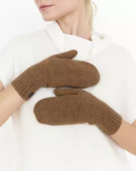 Варежки из шерсти верблюжонка 20mF рыжие