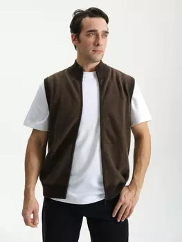 Жилет из пуха яка на замке 7001 корич 48