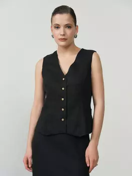 Жилет льняной Ж146Т черный 54