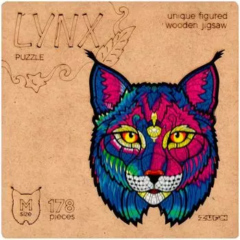 Деревянный пазл Рысь (размер M)