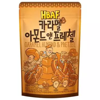 HBAF Миндаль со вкусом карамели и солёной претцели (210 грамм)