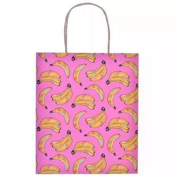 Пакет "Бананы на розовом", средний