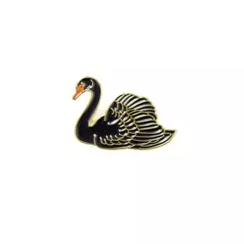 Значок металлический Черный лебедь