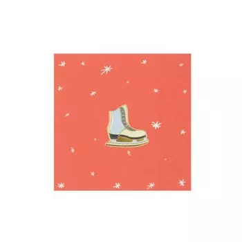 Значок металлический Коньки серые