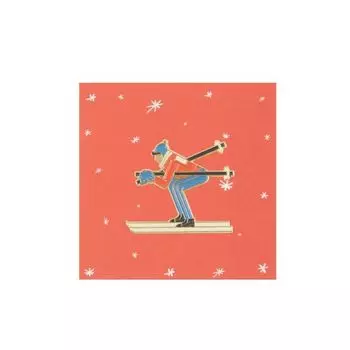 Значок металлический Лыжник