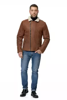 Дубленка мужская из натуральной овчины с воротником