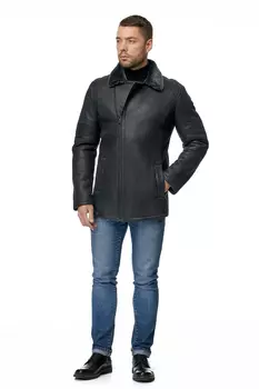 Дубленка мужская из натуральной овчины с воротником