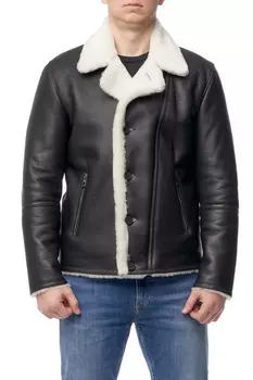 Дубленка мужская из натуральной овчины с воротником