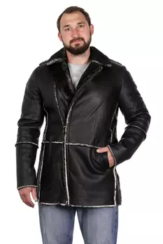 Дубленка мужская из натуральной овчины с воротником