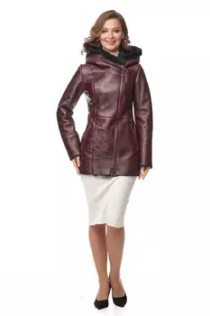 Дубленка женская из натуральной овчины с капюшоном