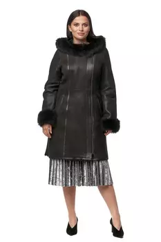 Дубленка женская из натуральной овчины с капюшоном