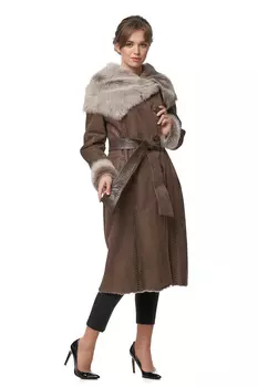 Дубленка женская из натуральной овчины с капюшоном