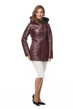 Дубленка женская короткая из натуральной овчины с капюшоном