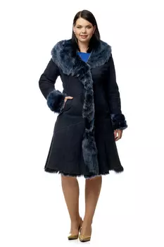 Дубленка женская из натуральной овчины с капюшоном, отделка тоскана