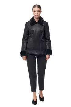 Дубленка женская Авиатор из натуральной овчины с воротником