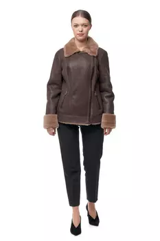 Дубленка женская из натуральной овчины с воротником