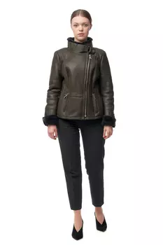 Дубленка женская из натуральной овчины с воротником