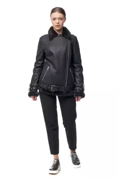 Дубленка женская из натуральной овчины с воротником