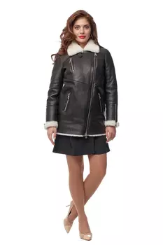 Дубленка женская из натуральной овчины с воротником