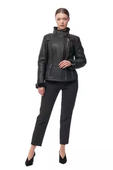 Дубленка женская из натуральной овчины с воротником