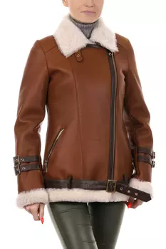 Дубленка женская из натуральной овчины с воротником